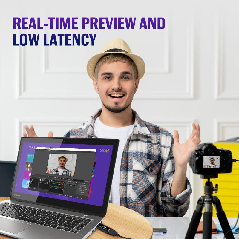 ORIVISION Audio Video Capture Cards Cam Link Card HDMI to USB 2.0 Full HD Record via DSLR Camcorder Action Cam for Acquisition Live Streaming Gaming Teaching Conferenceï¼ˆSupport VLC/OBS/Amcapï¼‰ - Image 4